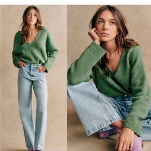 Sezane Denisa Jumper, Eucalyptus, Baby Alpaca, Size S, Excellent Condition